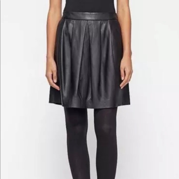 Eileen Fisher Fisher Project Short Leather Skirt - Picture 4 of 7
